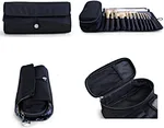 Makeup bag with brush holder